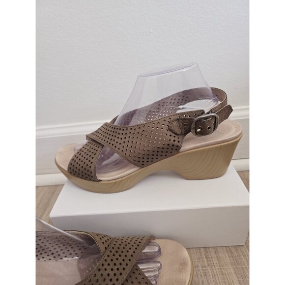 Dansko Jacinda Platform Chunky Buckle Slingback Open Peep Toe Sandals 41 11 11.5 - Picture 3 of 14